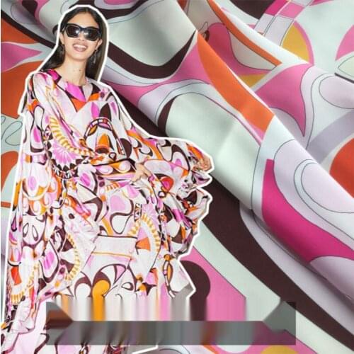 Twill silk 100% polyester designer cloth for dress shirt clothing digital printing fabric textile sewing handmade diy material