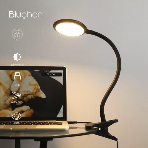 Led Desk Lamp With Clamp 220V Led Table Lamp For Study USB Plug Dimming Led Reading Lamp For Bedroom Living Room Kid Room