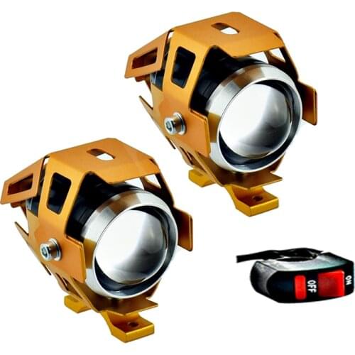 Motorcycle LED Work lights 12v 125W U5 headlights 12v 6500k super bright LED moto spotlights motorbike auxiliary driving lamp