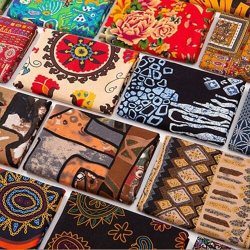 Fabric Patchwork Linen Material Sewing Upholstery Crafts Tissue Diy Print African Women DIY 150cm*50cm
