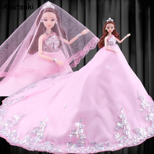 Formal Wedding Dress For Barbie Dolls Clothes High Quality Party Dress Vestido Gown For 1/6 Dolls Clothes Kids Toy Gift