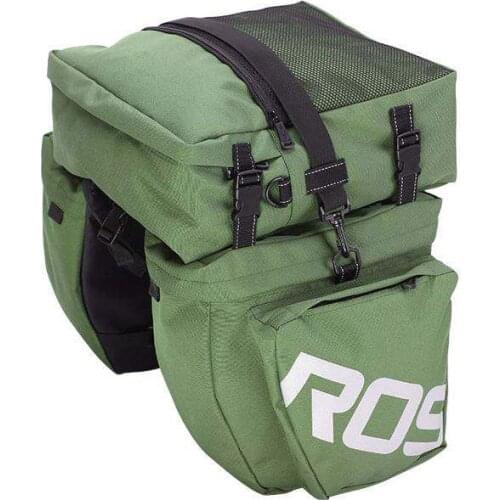 ROSWHEEL 3 In 1 Bicycle 35L Road Bike MTB Rear Rack Bag New Bicycle Luggage Carrier Bag Army Green Bike Pannier With Rain Cover