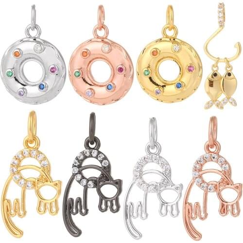 Fish Jewelry Charms for Jewelry Making Cancer Cute Charm Pendant Charms for Earrings Necklace Bracelet Make Gold Copper