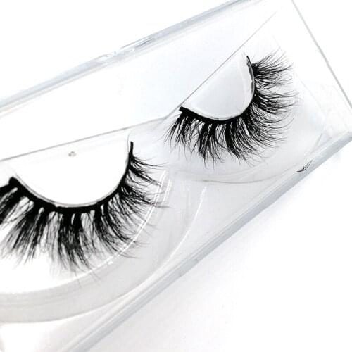 1 Pair 3D 100% Mink Hair False Eyelashes Handmade False Eyelashes Plastic Black Terrier Mink Hair Eyelashes
