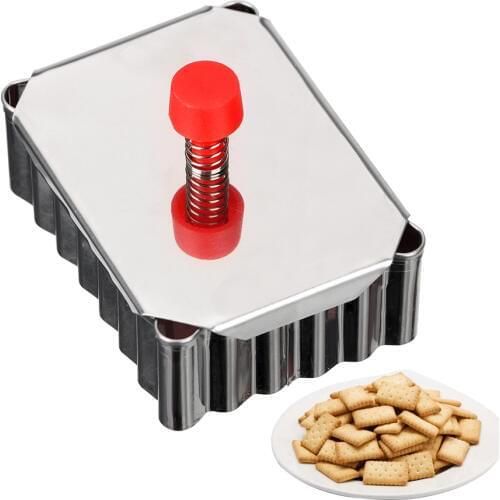 1pc Square Biscuit Cutter Stainless Steel Plunger Cookie Cutter Pastry Decorating Mould Fondant Pressed Cookie Mold Baking Tools