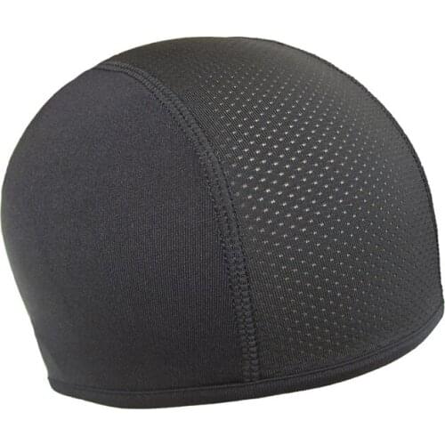 1pc Motorcycle Helmet Inner Liner Headgear Windproof Moisture Wicking Cooling Cap Dome Quick-drying Cap Black For Motorcyclist