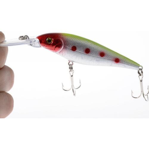 1Pcs Wobblers Minnow Swim Sea Fishing Baits Lure 11cm/10g Long Lip Artificiais Hard Iscas With 2 Treble Hooks For Fishing