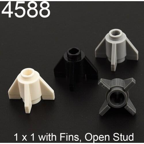10pcs 4588 Brick Round 1 x 1 with Fins, Open Stud Building block accessories parts MOC DIY Education Build Toys Brick