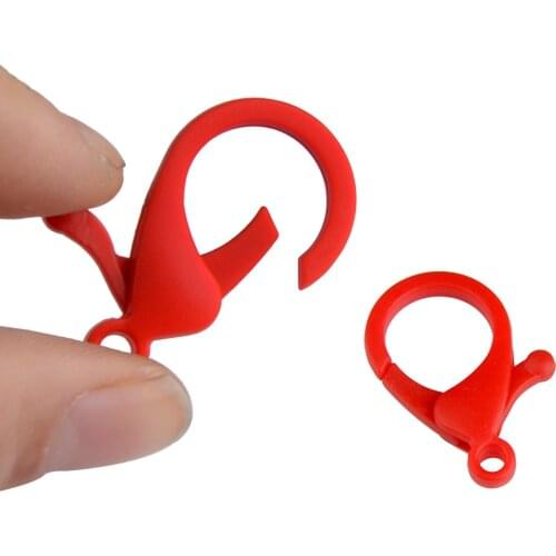 10pcs/lot 25mm 35mm Colorful Plastic Lobster Clasps Fit Key Ring Lamp Shape Buckle Snap Hook For DIY Jewelry Making Findings