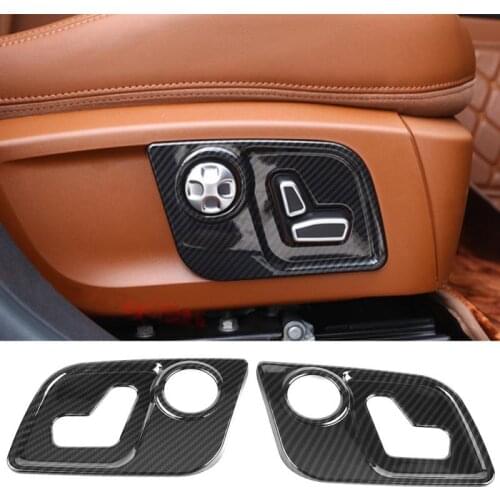 2pc Carbon Fiber Style Car Seat Adjustment Frame Cover Trim Stickers for Maserati Levante 2017-2018 Car Styling Auto Accessories