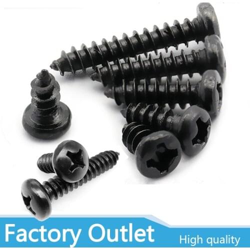 20/100pcs M1.4 M1.7 M2 M2.2 M2.5 M3 Mini Small Black 304 Stainless Steel Cross Phillips Pan Round Head Self Tapping Wood Screw
