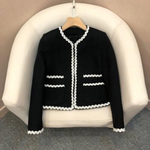 2021 Spring Luxury Collection 98% Wool Premium Quality Elegant Office Lady O neck Blazer