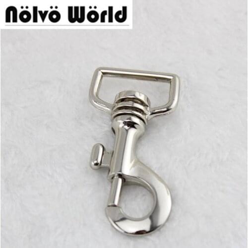 30pcs Silver plated snap hook 25mm (1" inside) metal zinc hardware for handbag hanger swivel hooks