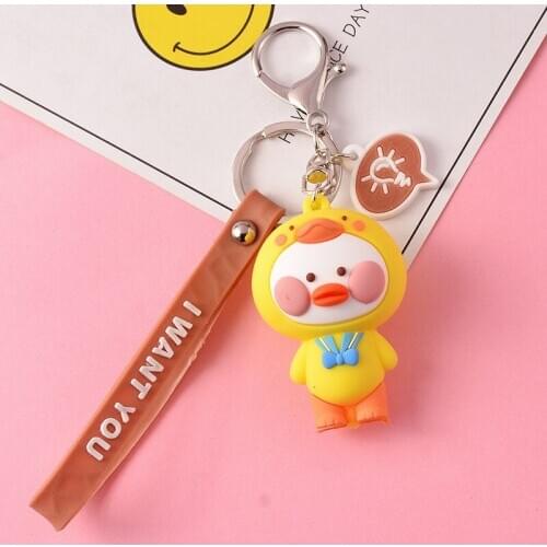 4 Style Creative Key Chain Cute Cartoon Figure Charms Pendant for Women Girl Keychain Car Key Ring Bag Pendant Jewelry Wholesale