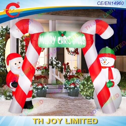 4x4m custom made inflatable christmas arch for sale, candy crane inflatable archway for Xmas outdoor decoration