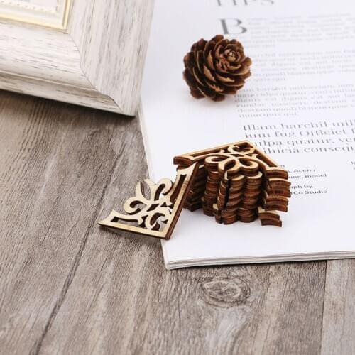 50pcs Laser Cut Wood Embellishment Wooden Shape Craft Wedding Decor 19QB