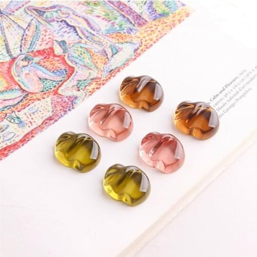 50pcs/lot color print transparent water ripple geometric irregularity shape resin flatback beads diy jewelry earring accessory