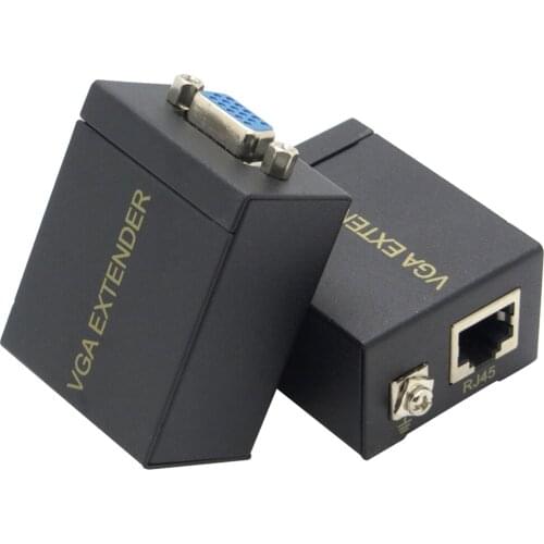 60m VGA Extender to RJ45 Ethernet Signal Extender Cat 5e Cat6 Lan Network Transmitter Receiver Adapter