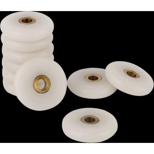 8pcs/lot Diameter 23mm/25mmmm Fasteners Bathroom Bearing Door Runner Sliding Shower Door Roller Pulley 5mm hole distance