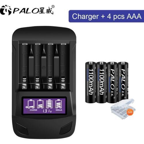 AAA rechargeable battery AAA NiMH 1.2V 3A Pre-charged Bateria low self discharge aaa Batteries+smart battery charger for AA AAA