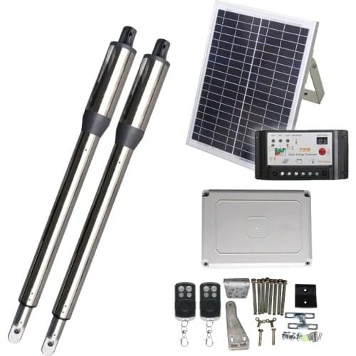 300KG Solar Energy Automatic Swing Gate Opener Drive with Remote Control Electric DC 24V Single Linear Swing Door Motor Operator