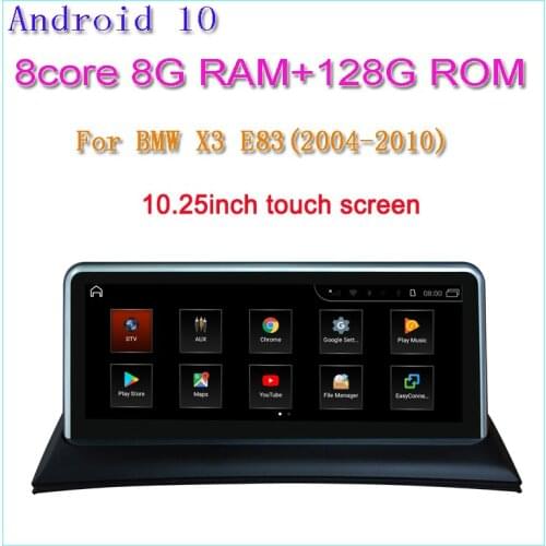 10.25"car dvd player for bmw X3 E83 2004-2010 with android 10 ststem octa core 8G RAM 128G ROM wifi USB audio stereo
