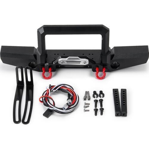 AXSPEED Metal Front Bumper with Light for Traxxas TRX4 1/10 RC Crawler