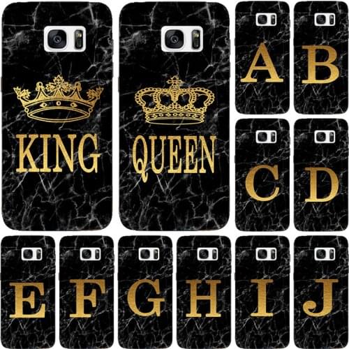 Phone case For Samsung Galaxy S7 S6 Edge Plus S7edge S6edge Marble Golden alphabet background Soft TPU Print Cover Fundas