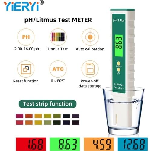 Digital LCD Temperature PH Meter Pen -2.00-16.00 Litmus Tester Auto Calibration Water Purity Test Measuring for Aquarium Pool