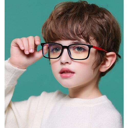 Kids Anti-blue Light Glasses Frame Flexile Alloy TR90 Prescription Glasses 0 Degree Computer Glasses Electronic Screen Eyewear