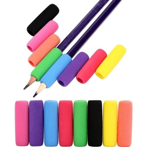 10Pcs Pencil Grips Writing Aid Soft Foam Pencil Grips Pen Holder Pencil Gripper for Students,Assorted Colors