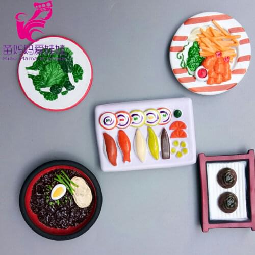 Mininature Simulation food BJD dolls Kitchen pots and pans dishes glasses cutlery for barbie doll