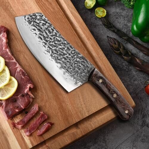 6.5" Handmade Forged Kitchen Knife Chinese Chef Knife Meat Slicing Vegetables Cutting Fish Fillet Cleaver Knives Stainless Steel
