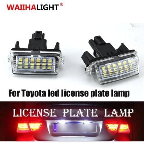 2PCS CANbus Led Licence Number Plate Lamp Light For Toyota Yaris Vitz Camry Corolla Prius C Ractis Verso S