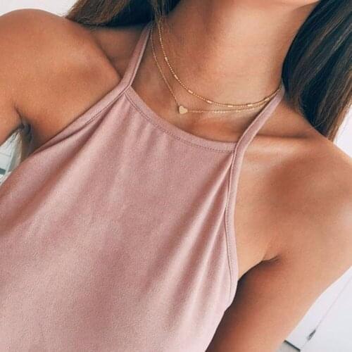 Fashion Bohemian Alloy Heart-Shaped Choker Necklaces New Charm Pendant Necklace for Women Vintage Jewelry