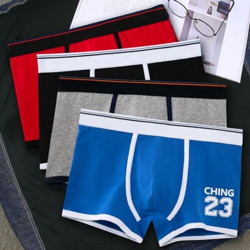 Man Underpants Boxer Pants Comfort Mid Waist Underpants Men Cotton Shorts Male Fashion Boxers Shorts Solid Color Swimming Pants