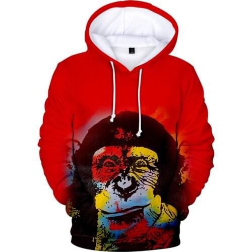 2021 New 3D Print Gorilla Hoodies Fashion movie Gorilla gorilla Hoodie sweatshirts 3D animal gorilla Long Sleeve Mens Outwear