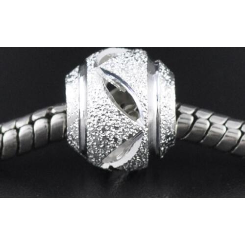 30Pcs Silver Plated Stardust Spacer Beads Fit Charm Bracelet 10mm (B08398)