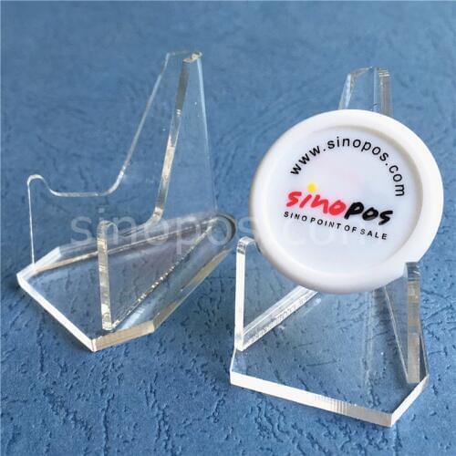 Clear Acrylic Coin Display Easel, small stands mini rack casino poker chip badge jewelries pen medal capsule holder bracket base