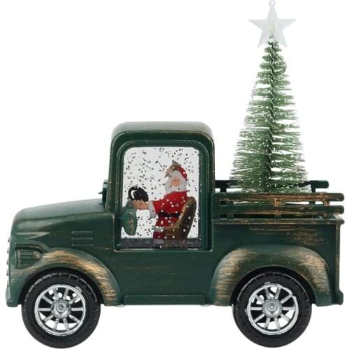 Christmas Decorations Santa Claus Driving Tractor Ornaments Water Injection Wind Lanterns Oil Lamps Christmas Gifts