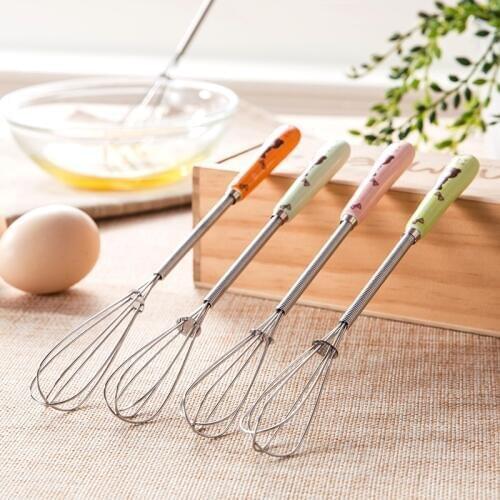 Stainless Steel Handle Egg Beater Egg Mixer Home Bake Tool Egg Blender Mini Cream Transmitter Egg Tools