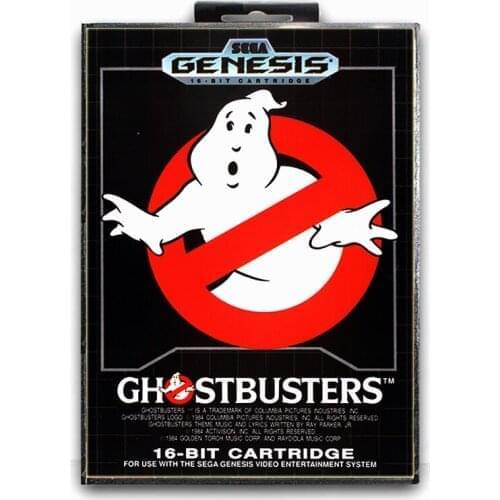 Sega MD games card - Ghost Busters with box for Sega MegaDrive Video Game Console 16 bit MD card