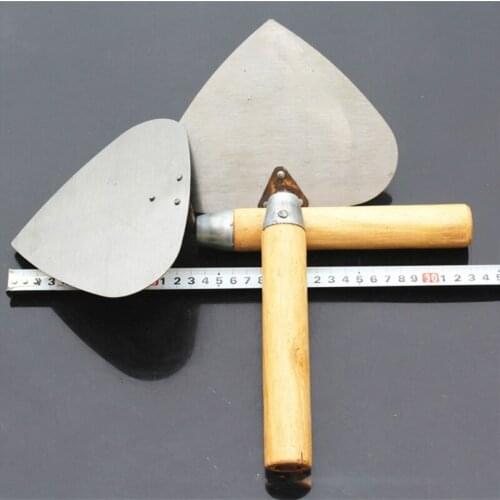 Paint Wallpaper Scraper Wood Handle Round Shovel Trowel Wall Plaster Manganese Steel Construction Concrete Masonry Tools