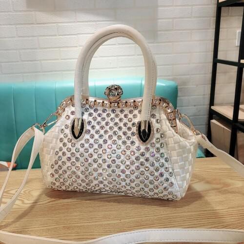 The new rhinestone bag 2020 fashion lady bag messenger bag female simple stereotyped diamond handbag shoulder bag