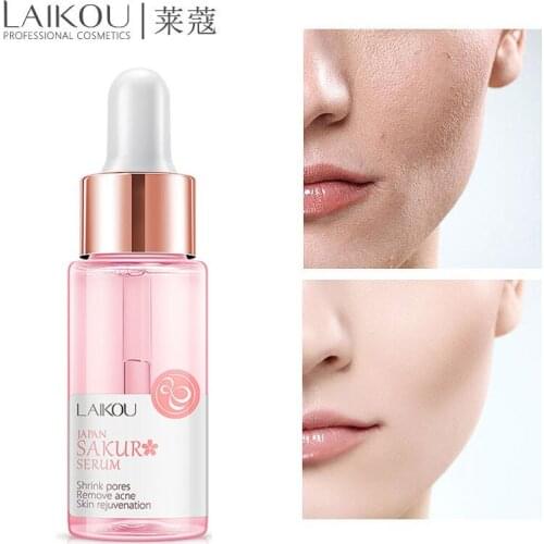 LAIKOU Japan Sakura Face Serum Nourish Essense Oil Control Brightening Rejuvenation Skin Whitening Serum Skin Face Care 17ML