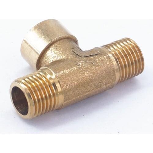1/8" BSP Male x 1/8" BSP Female x 1/8" BSP male Tee 3 Way Brass Pipe fitting Connector for water fuel gas