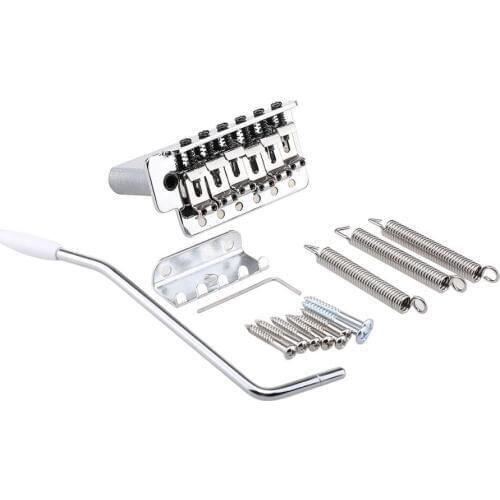Wilkinson 52.5mm Vintage Style Full Block ST Guitar Tremolo Bridge Pop-In Arm 6 Screws for Squier/Mexico Fender Strat, Chrome