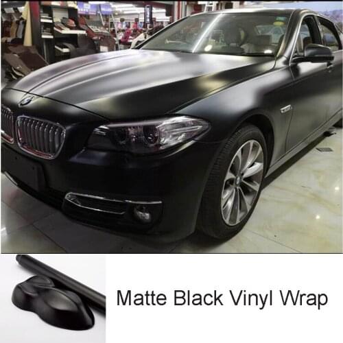 High Quality Matte Black Vinyl Wrap Foil Car Whole Body Styling Decals Matt Black Film Roll Sticker Air Release Film 18M x 1.52M