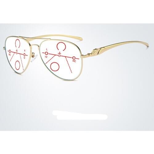 High-grade Alloy Leopard Decoration Progressive Multifocal Reading Glasses +0.75 +1 +1.25 +1.5 +1.75 +2 +2.25 +2.5 +2.75 To +4