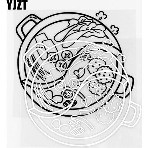 YJZT 15×13.3CM Interesting Hot Pot Vinyl Car Stickers Decals Creative Body Car Styling Black / Silver 10A-0838